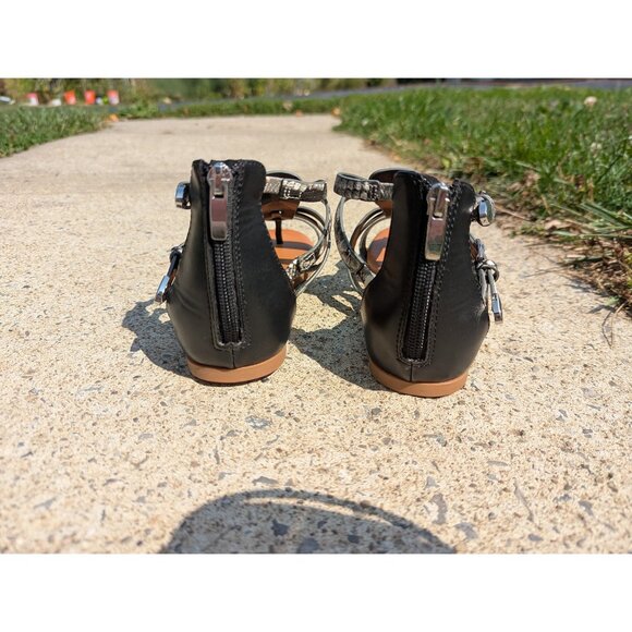 NWOT Nine West Caila Gladiator Sandals Womens 7.5 M Snake Animal Print Flats - Picture 7 of 11